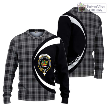 Douglas Grey Tartan Ugly Sweater with Family Crest Circle Style