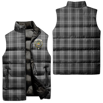 Douglas Grey Tartan Sleeveless Puffer Jacket with Family Crest