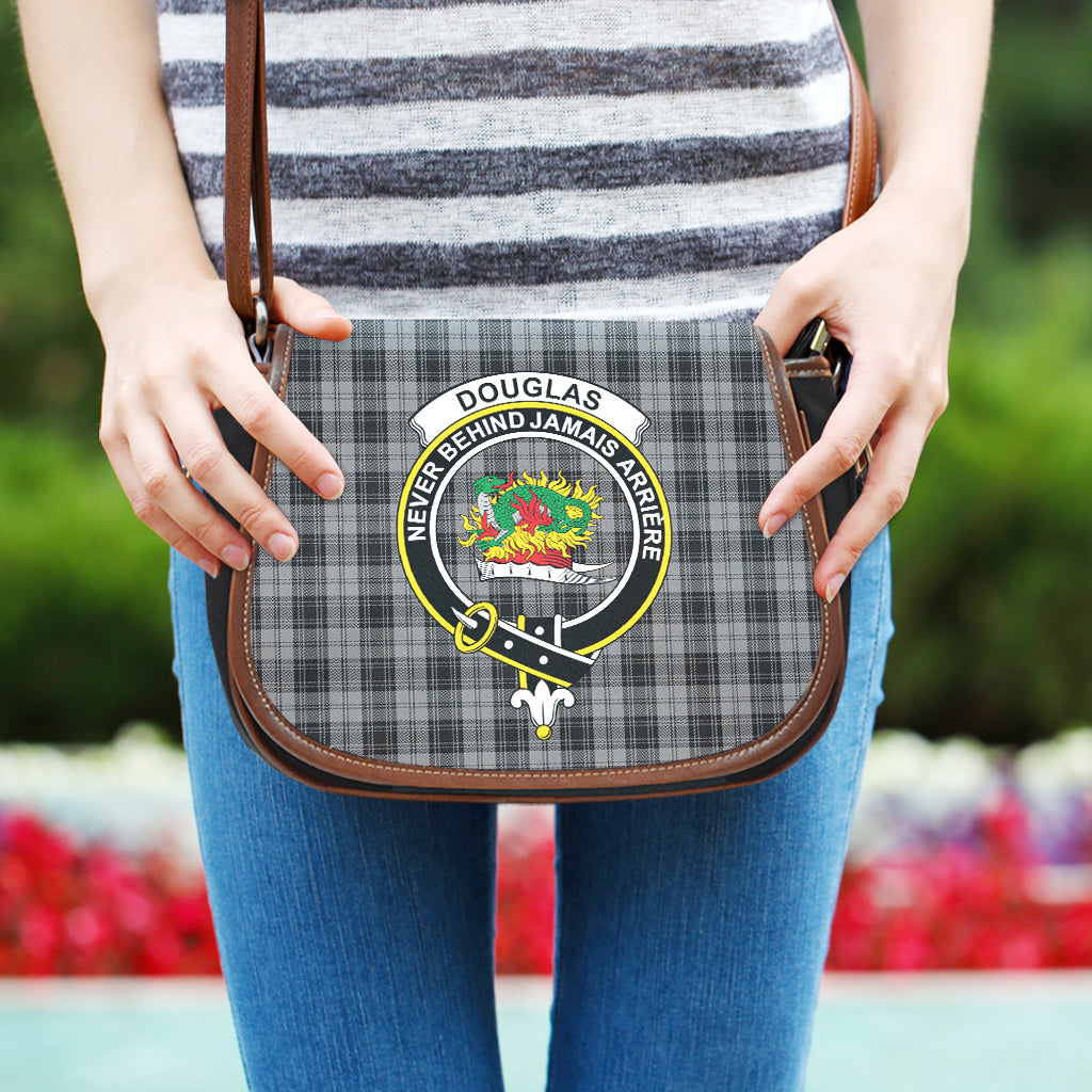 Douglas Grey Tartan Saddle Bag with Family Crest One Size - Tartan Vibes Clothing