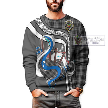 Douglas Grey Tartan Sweatshirt with Epic Bagpipe Style