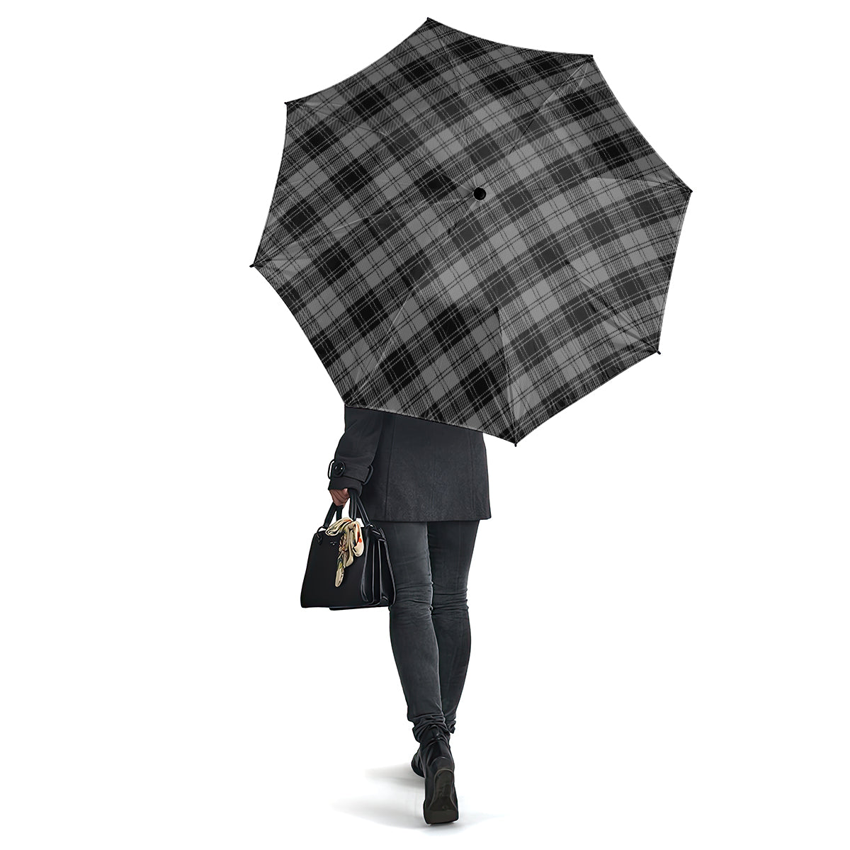 Douglas Grey Tartan Umbrella One Size - Tartanvibesclothing