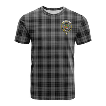 Douglas Grey Tartan T-Shirt with Family Crest