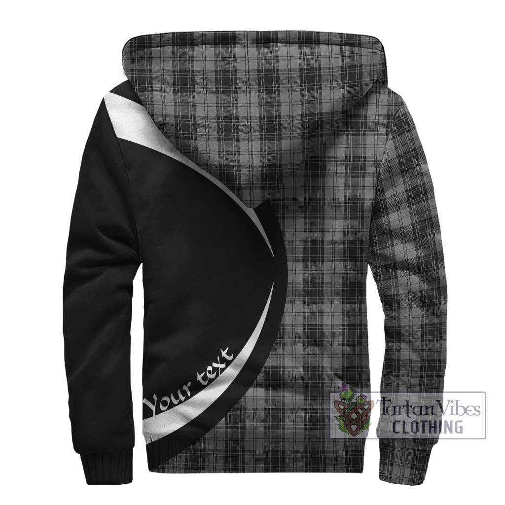 Douglas Grey Tartan Sherpa Hoodie with Family Crest Circle Style - Tartan Vibes Clothing