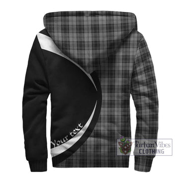 Douglas Grey Tartan Sherpa Hoodie with Family Crest Circle Style