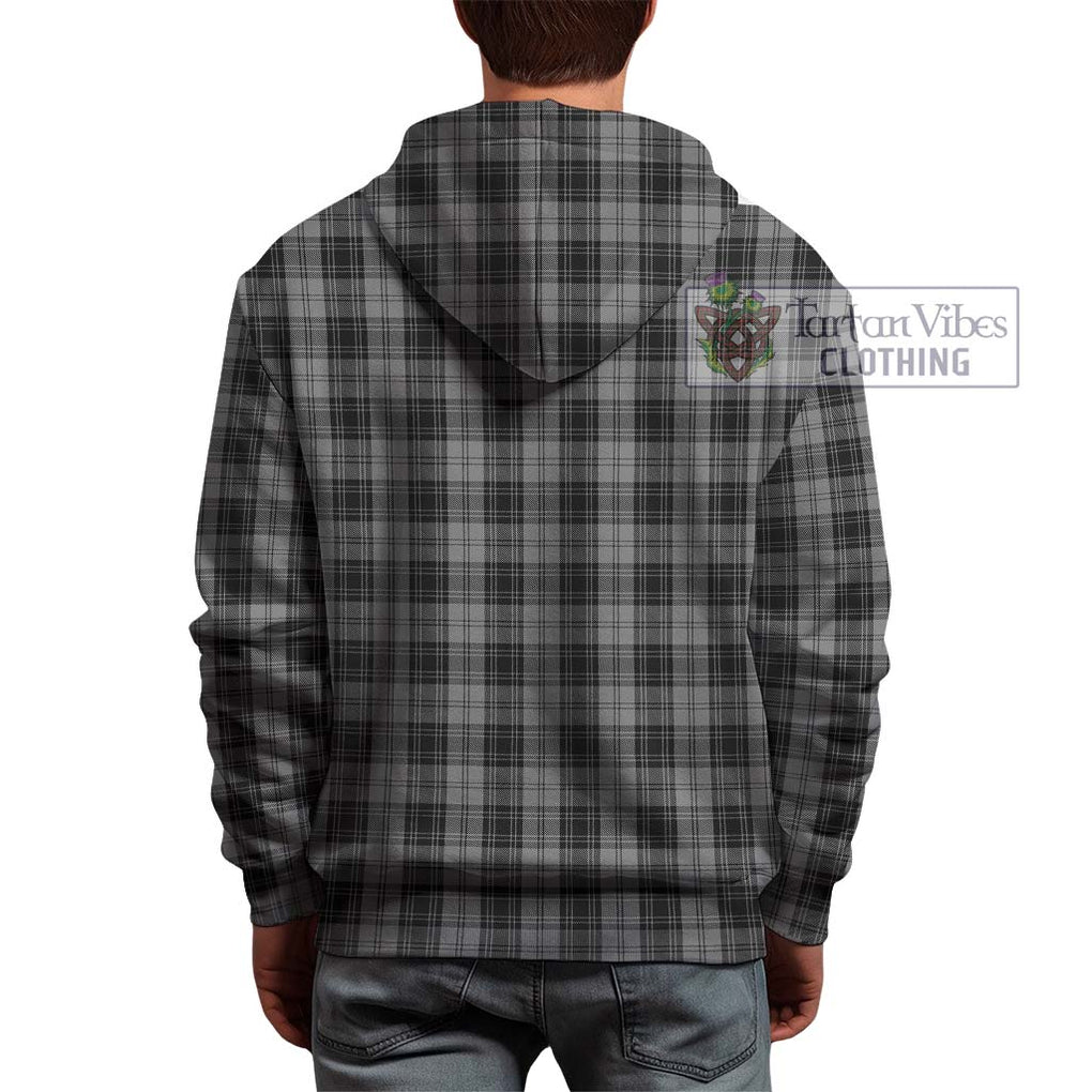 Douglas Grey Tartan Hoodie with Family Crest DNA In Me Style - Tartanvibesclothing Shop