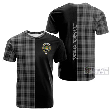 Douglas Grey Tartan Cotton T-shirt with Family Crest and Half Of Me Style