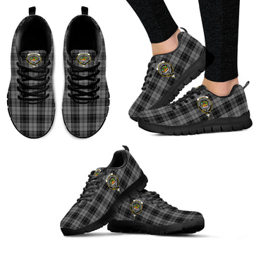 Douglas Grey Tartan Sneakers with Family Crest