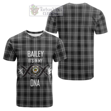 Douglas Grey Tartan Cotton T-shirt with Family Crest DNA In Me Style