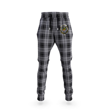 Douglas Grey Tartan Joggers Pants with Family Crest