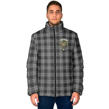 Douglas Grey Tartan Padded Jacket with Family Crest