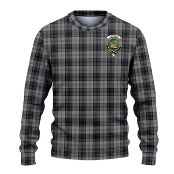 Douglas Grey Tartan Ugly Sweater with Family Crest