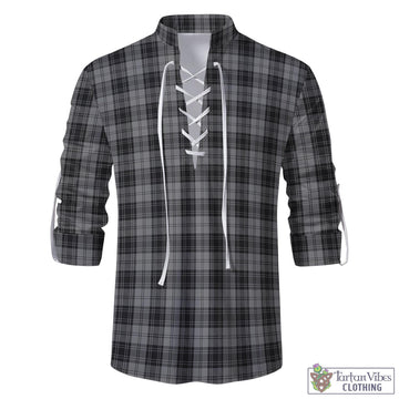 Douglas Grey Tartan Men's Scottish Traditional Jacobite Ghillie Kilt Shirt