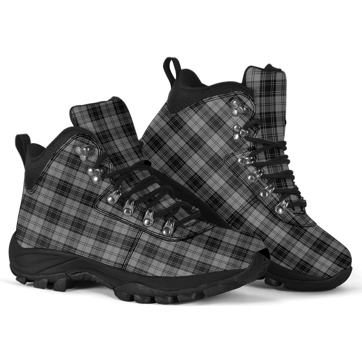 Douglas Grey Tartan Alpine Boots - Tartanvibesclothing