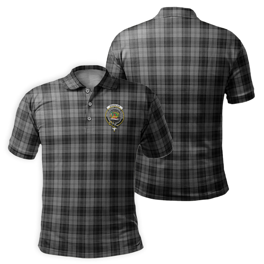 Douglas Grey Tartan Men's Polo Shirt with Family Crest - Tartan Vibes Clothing