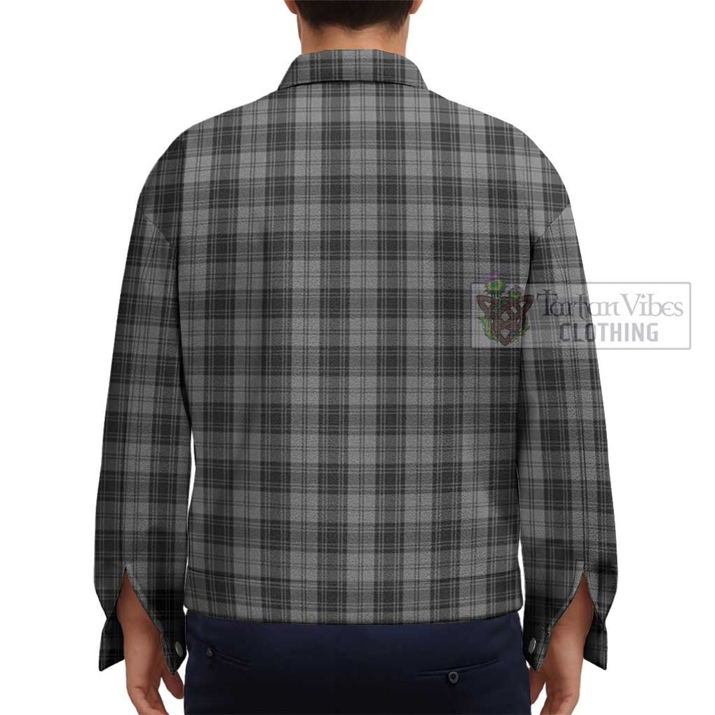 Douglas Grey Tartan Unisex Lapel Cotton Jacket - Tartan Vibes Clothing