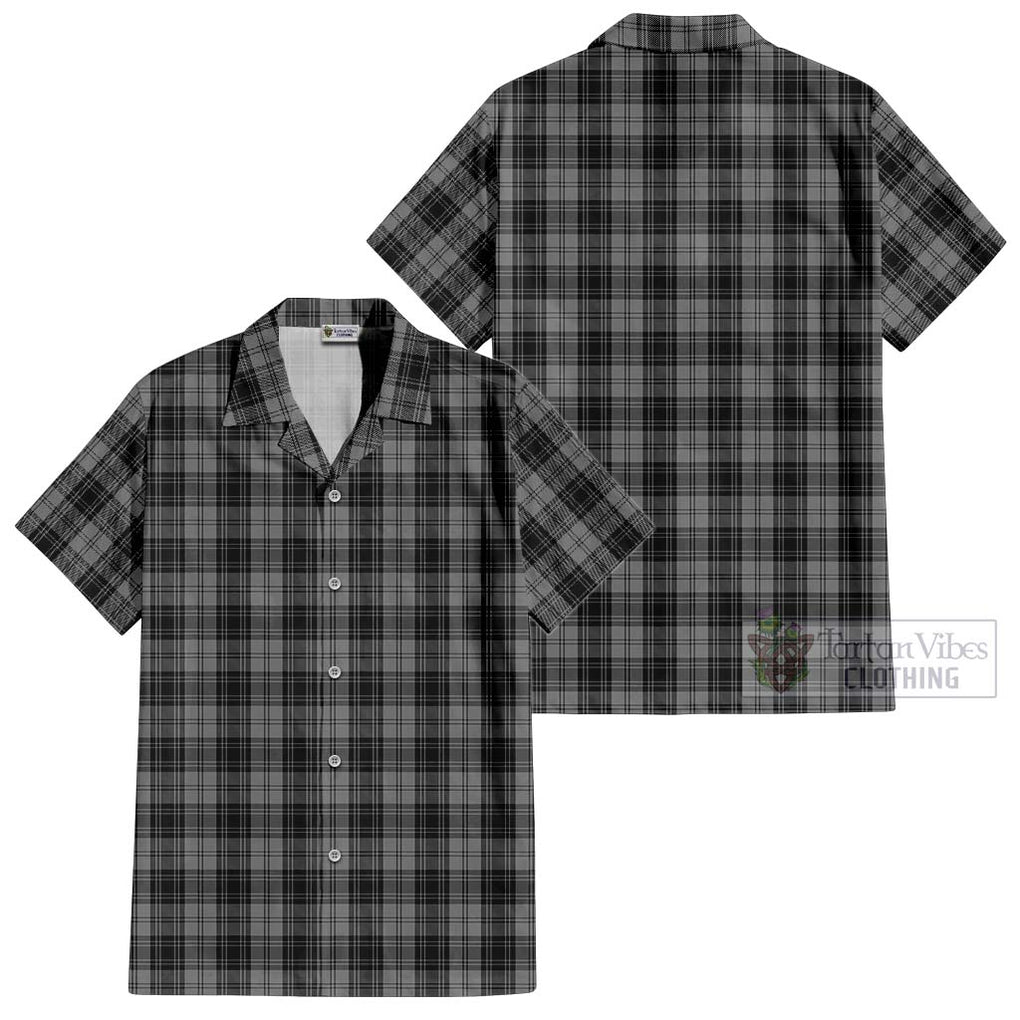 Douglas Grey Tartan Cotton Hawaiian Shirt Kid - Tartanvibesclothing Shop