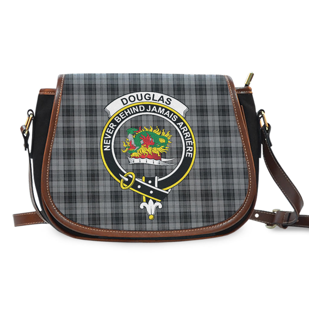 Douglas Grey Tartan Saddle Bag with Family Crest - Tartan Vibes Clothing