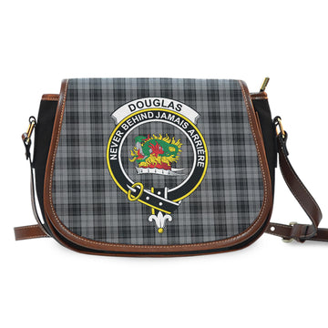 Douglas Grey Tartan Saddle Bag with Family Crest