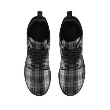 Douglas Grey Tartan Leather Boots