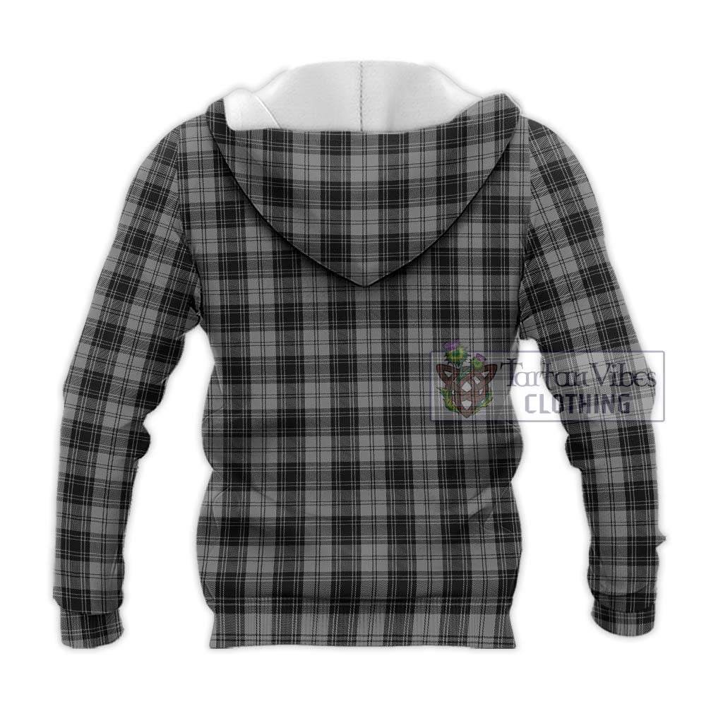 Tartan Vibes Clothing Douglas Grey Tartan Knitted Hoodie with Family Crest DNA In Me Style