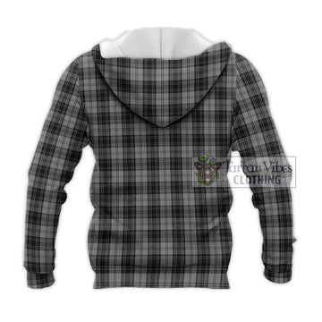 Douglas Grey Tartan Knitted Hoodie with Family Crest DNA In Me Style