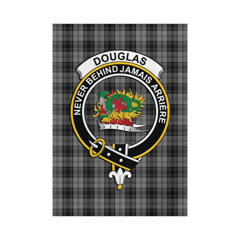 Douglas Grey Tartan Flag with Family Crest - Tartan Vibes Clothing