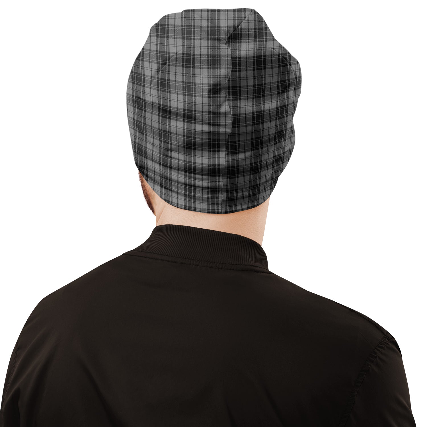 Douglas Grey Tartan Beanies Hat with Family Crest - Tartan Vibes Clothing