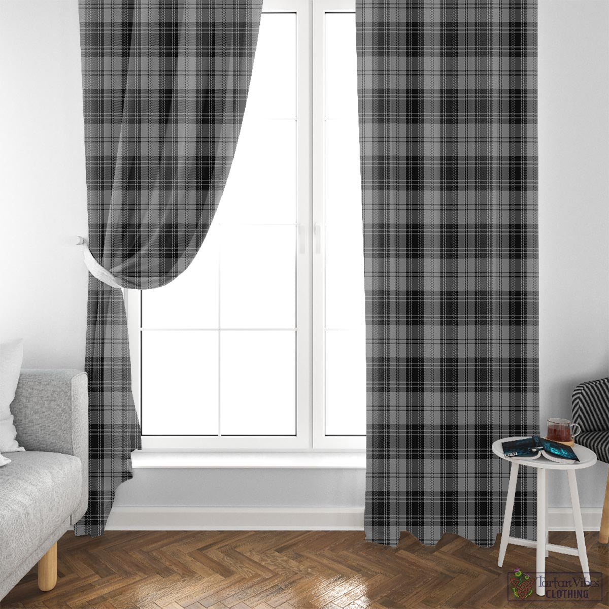 Douglas Grey Tartan Window Curtain