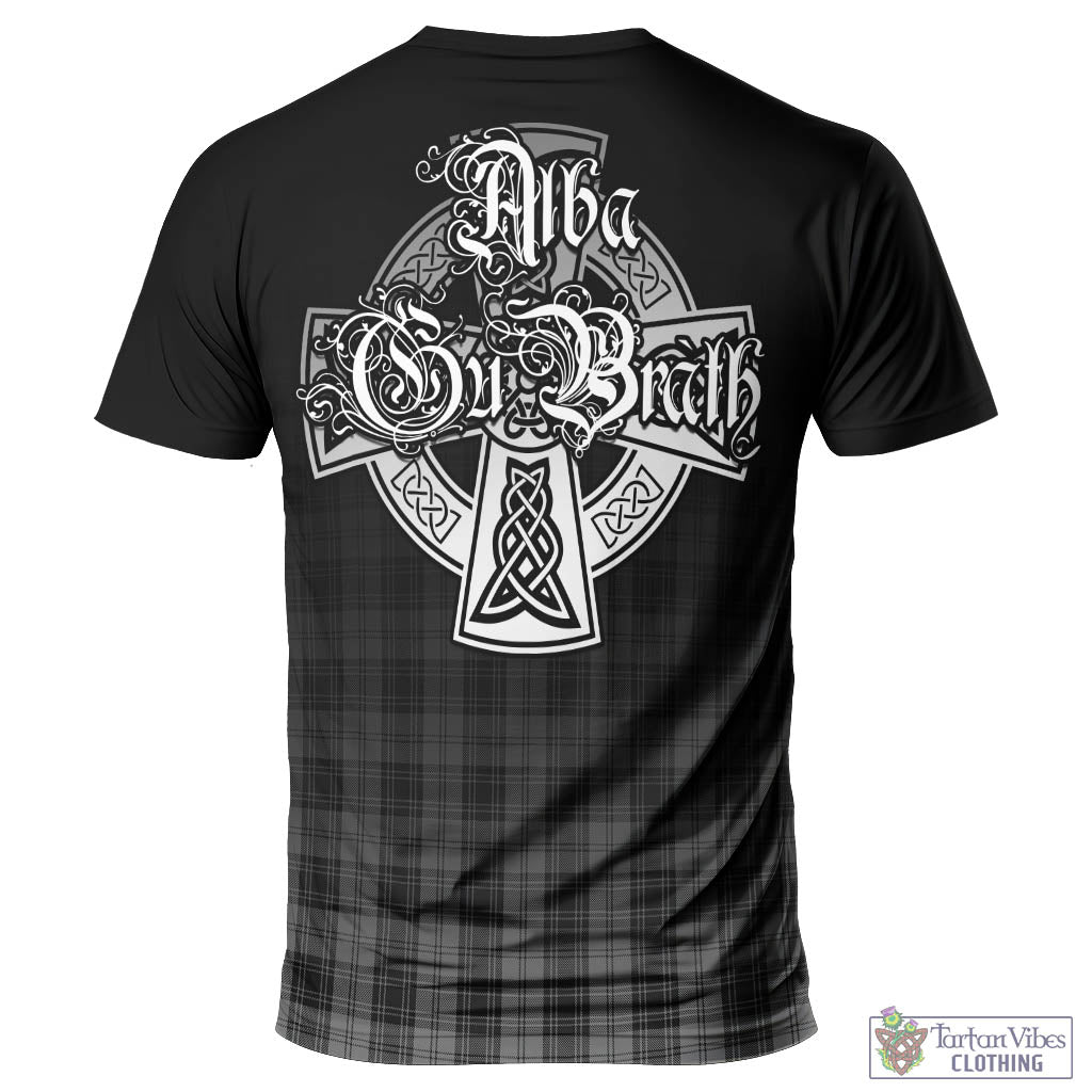 Tartan Vibes Clothing Douglas Grey Tartan T-Shirt Featuring Alba Gu Brath Family Crest Celtic Inspired