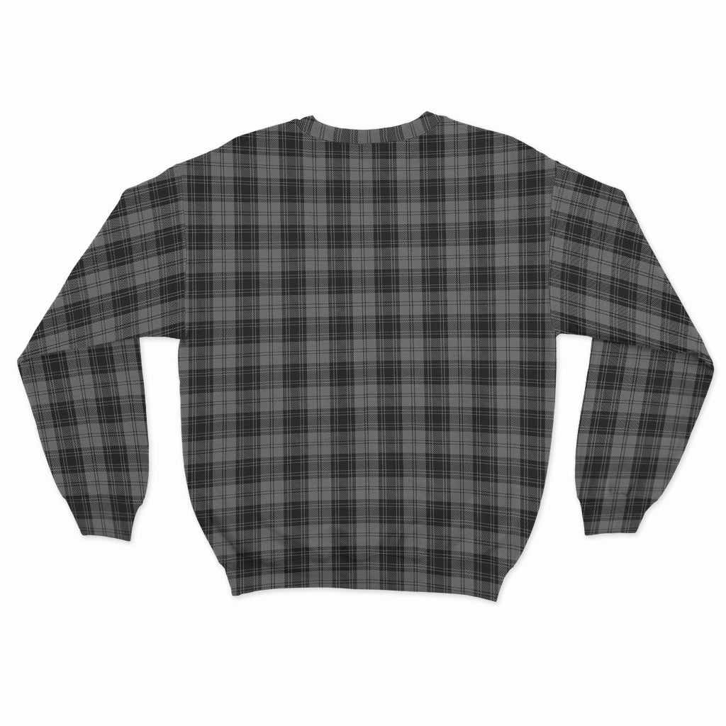 Douglas Grey Tartan Sweatshirt with Family Crest - Tartan Vibes Clothing