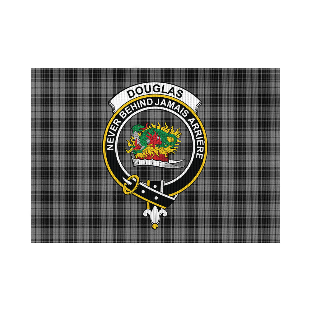 Douglas Grey Tartan Flag with Family Crest - Tartan Vibes Clothing