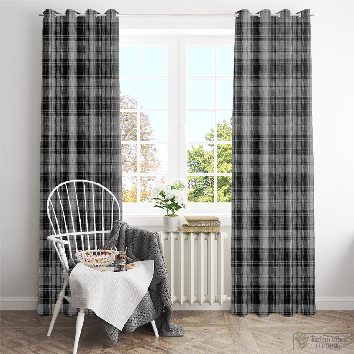 Douglas Grey Tartan Window Curtain