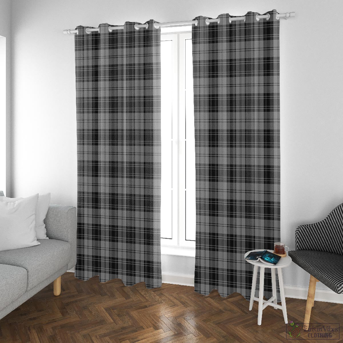 Douglas Grey Tartan Window Curtain