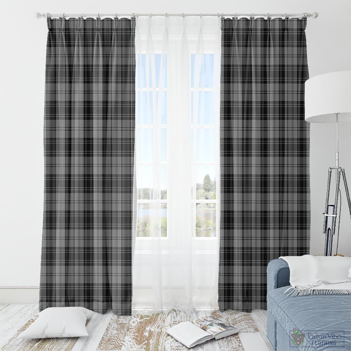 Douglas Grey Tartan Window Curtain