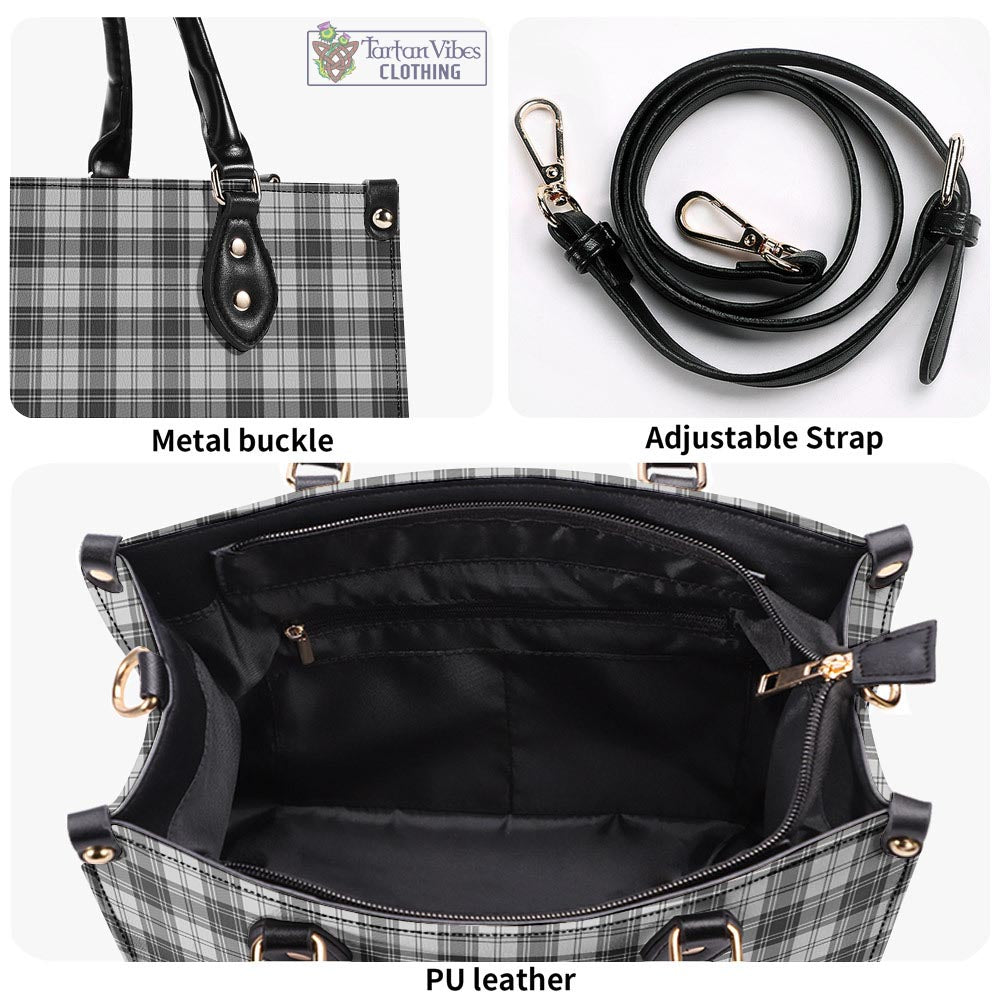 Tartan Vibes Clothing Douglas Grey Modern Tartan Luxury Leather Handbags