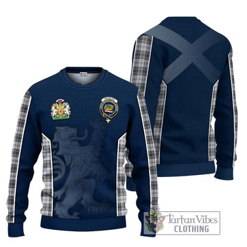 Douglas Grey Modern Tartan Ugly Sweater with Family Crest and Lion Rampant Vibes Sport Style