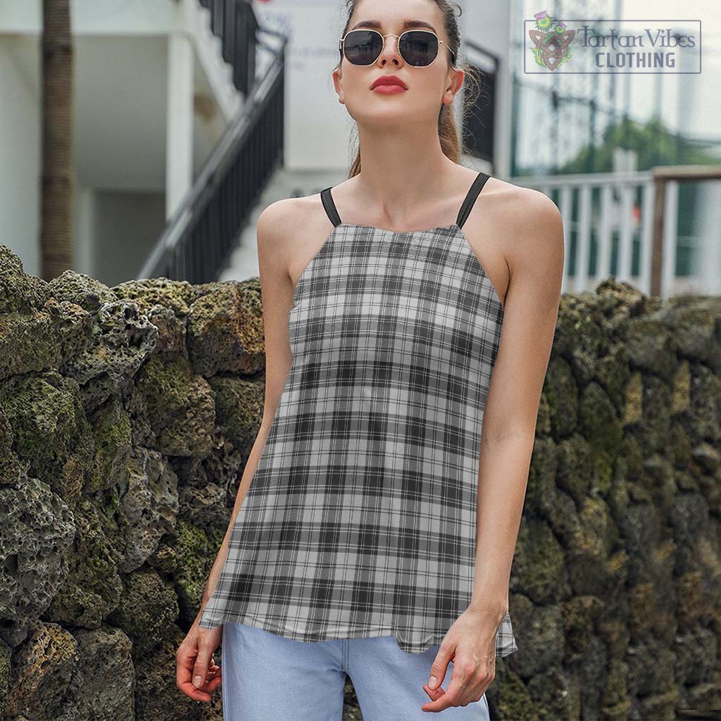 Tartan Vibes Clothing Douglas Grey Modern Tartan Loose Halter Neck Camisole