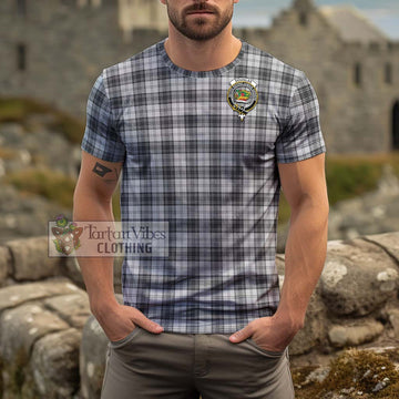 Douglas Grey Modern Tartan Cotton T-Shirt with Family Crest