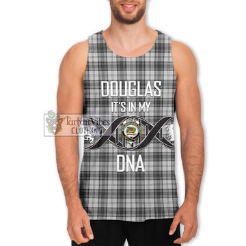 Douglas Grey Modern Tartan Men's Tank Top with Family Crest DNA In Me Style