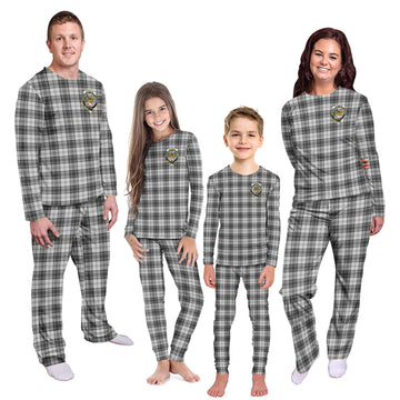 Douglas Grey Modern Tartan Pajamas Family Set with Family Crest