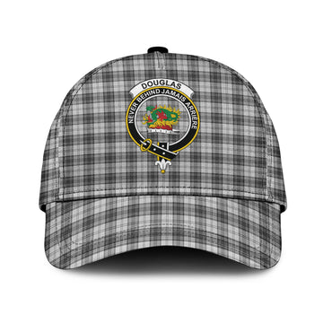 Douglas Grey Modern Tartan Classic Cap with Family Crest