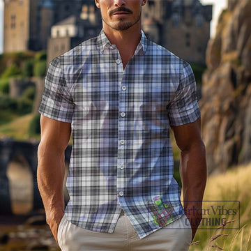 Douglas Grey Modern Tartan Cotton Hawaiian Shirt