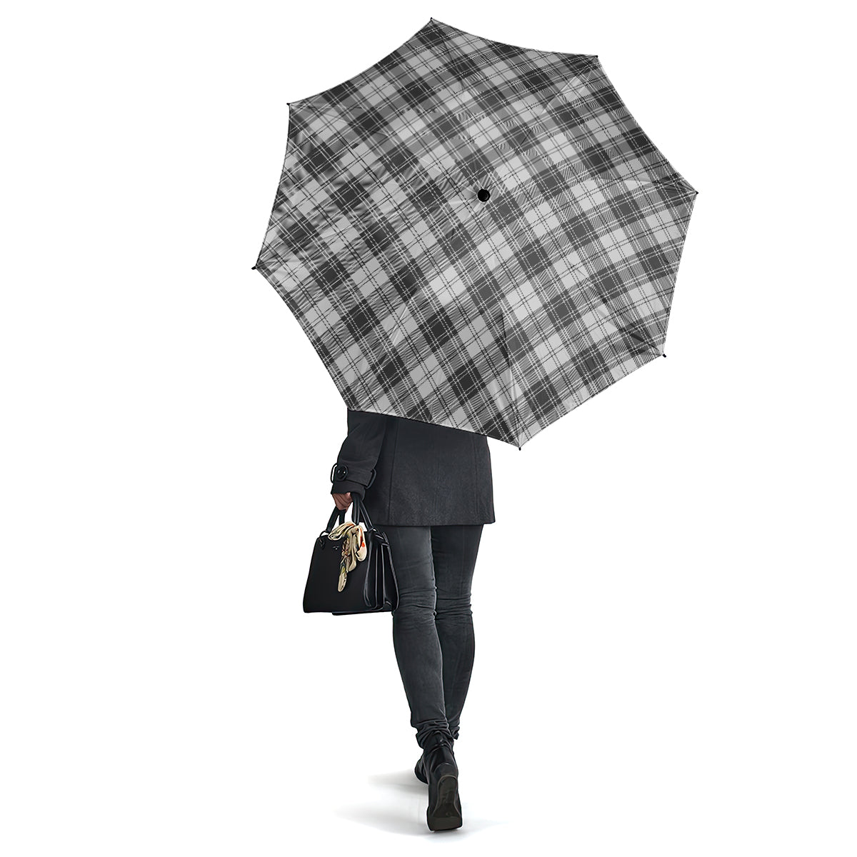 Douglas Grey Modern Tartan Umbrella One Size - Tartanvibesclothing