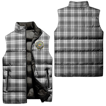 Douglas Grey Modern Tartan Sleeveless Puffer Jacket with Family Crest