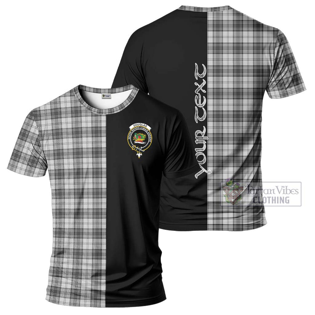 Douglas Grey Modern Tartan T-Shirt with Family Crest and Half Of Me Style Kid's Shirt - Tartanvibesclothing Shop