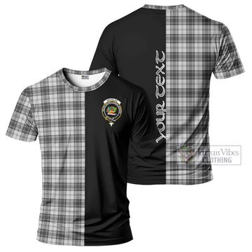 Douglas Grey Modern Tartan T-Shirt with Family Crest and Half Of Me Style