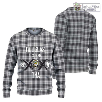 Douglas Grey Modern Tartan Ugly Sweater with Family Crest DNA In Me Style