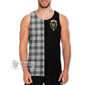 Douglas Grey Modern Tartan Men's Tank Top with Family Crest and Half Of Me Style