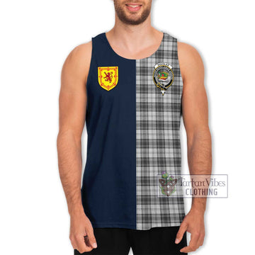 Douglas Grey Modern Tartan Men's Tank Top Alba with Scottish Lion Royal Arm Half Style