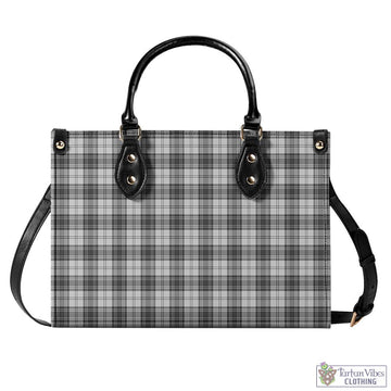 Douglas Grey Modern Tartan Luxury Leather Handbags